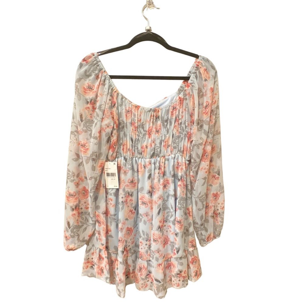 NWT NEXT UP Floral Long Sleeve Babydoll Minidress, size 5/6 - Picture 7 of 8